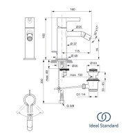 MEDIDAS MONOMANDO BIDE JOY IDEAL STANDARD
